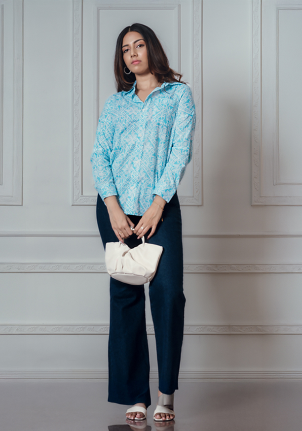 ANIKA LIGHT BLUE BLOUSE